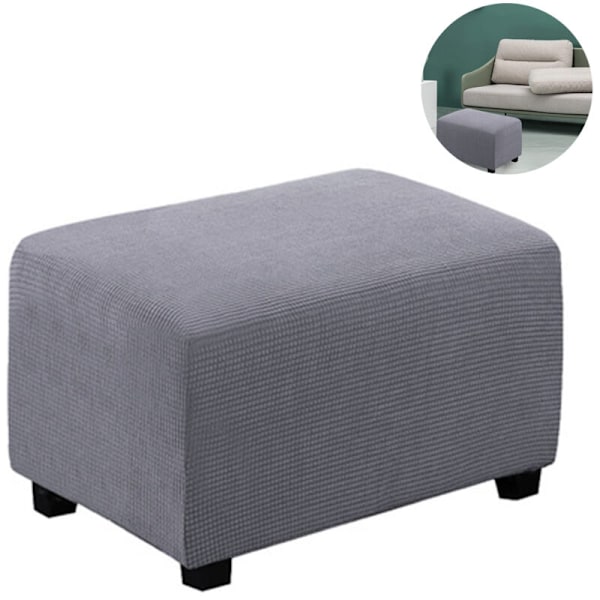 Lätt att leva Stretch Ottoman Cover Vikbar Förvaringsstol Möbelskydd Mjuk Rektangulär Cover Med Elastisk Botten