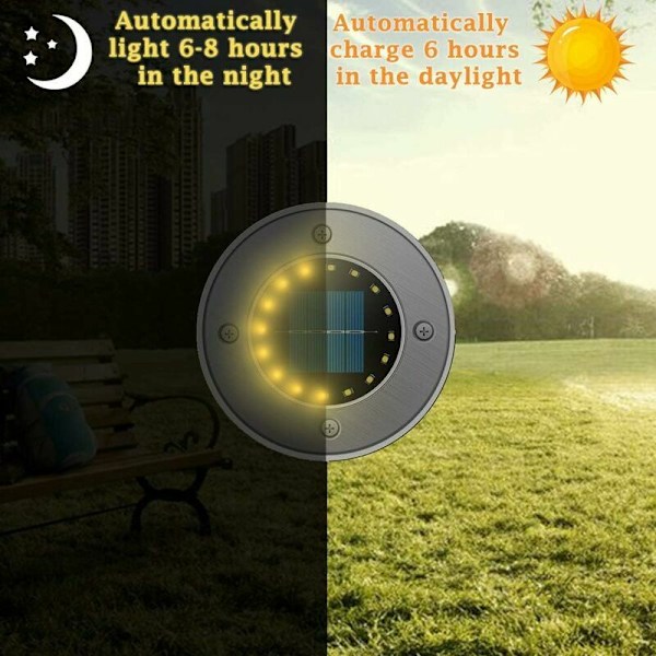 Solcellelampe Udendørs Have 8 Pak 12 LED Solcellelys Udendørs Solcellehave Varmt Lys IP65