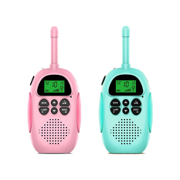 Walkie Talkies för Barn, Laddningsbara Walkie Talkies med 16 Kanaler 2-vägsradio, Bakgrundsbelyst LCD-ficklampa, 3KM för Utomhusäventyr Camping Vandring