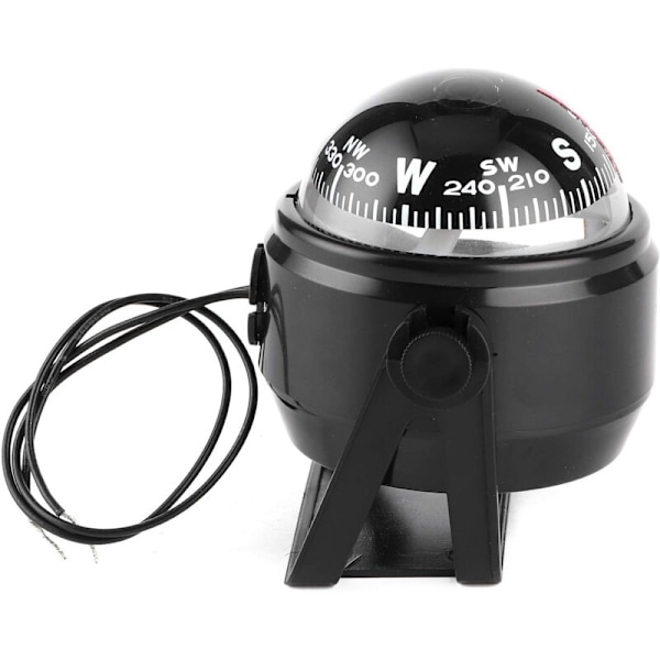 DC12V LED Elektronisk Digital Navigationskompas Yacht Båd Rat (Med Indbygget Lys) A