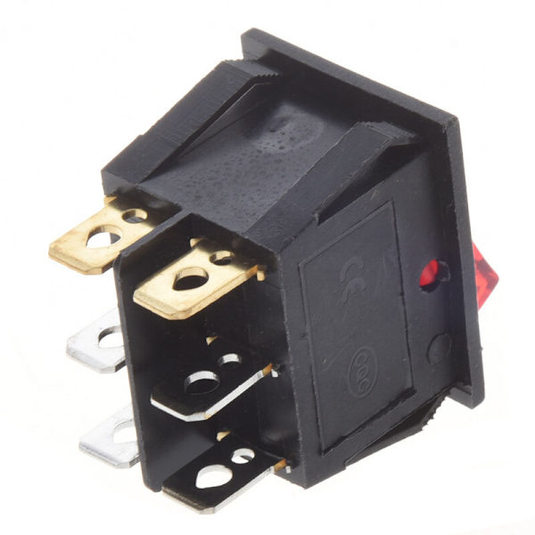 6-polig vippströmbrytare med på/av-funktion, enkelpol, enkelpol, AC 15A/250V 20A/125V