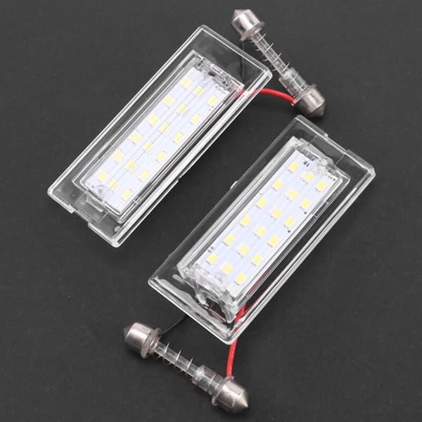 2 stk. Hvide LED Nummerpladelys 18 SMD 3528 til E53 X5 1999-2003 E83 X3 03-10
