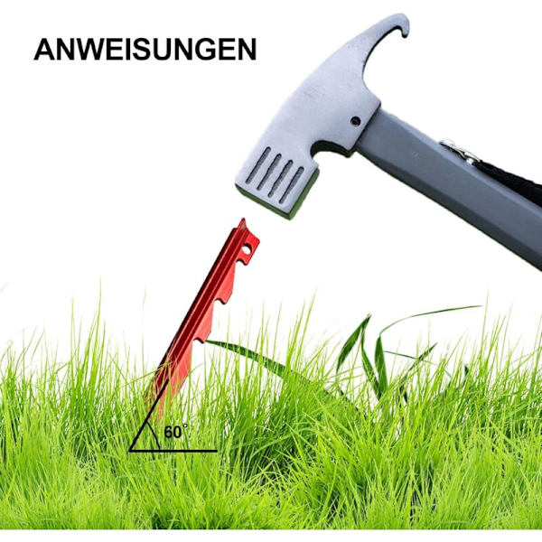 12 stk teltplugger, 18 cm aluminiumslegeringsplugger teltplugger, trekantteltplugger med reflekterende snor