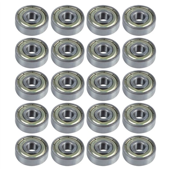 20 kpl Hopeasävyisiä Syväurakuulalaakereita 627Z 7mm x 22mm 8mm