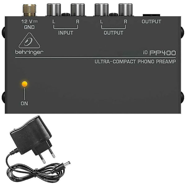 Ctmw Phono-skivspelarförförstärkare - Mini elektronisk ljudstereo-skivspelsförförstärkare med RCA-ingång, RCA-utgång och brusfri drift med strömförsörjning på 12