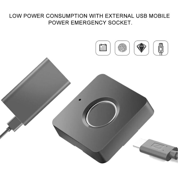 Smart Biometrisk Fingeravtryckslås Snabb Upplåsning USB-Laddning för Förvaringskåp Låda Skåp