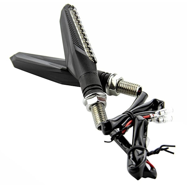 2 stk. Universal motorsykkel modifisert blinklys 12V Streamer Blinkers 12LED Scooter