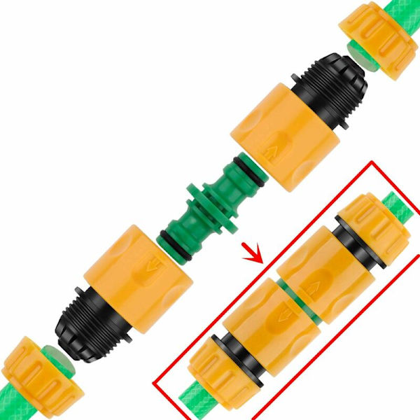 6 stk. hannkoblinger for hageslange (hurtigkobling)