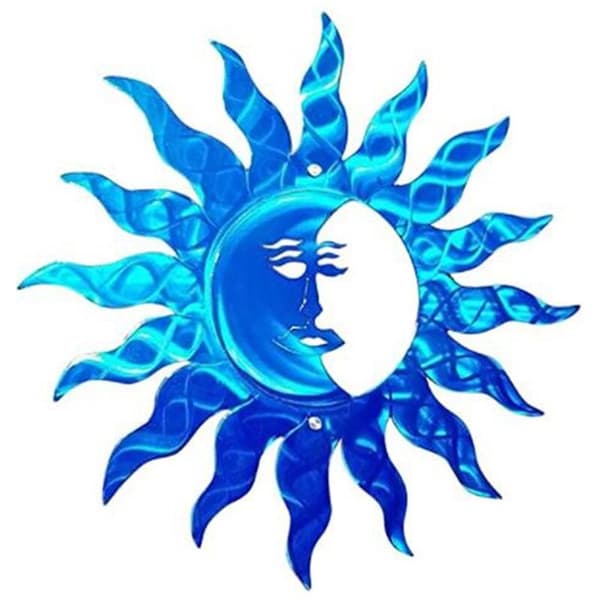 Solväggdekor Sol Måne Staty Hängande Prydnader Järnkonst Sol Måne Dekor för Röd