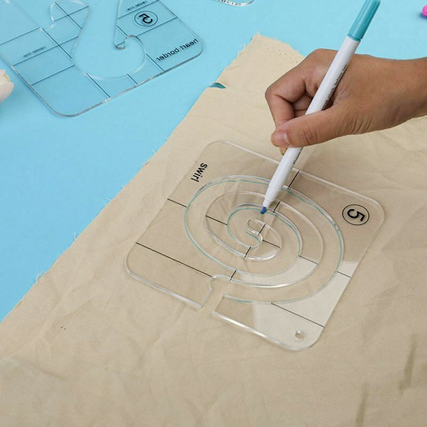 DIY Akryl Sy- og Quilter lineal Hult-formet sykit Quiltemønster B, Sunny