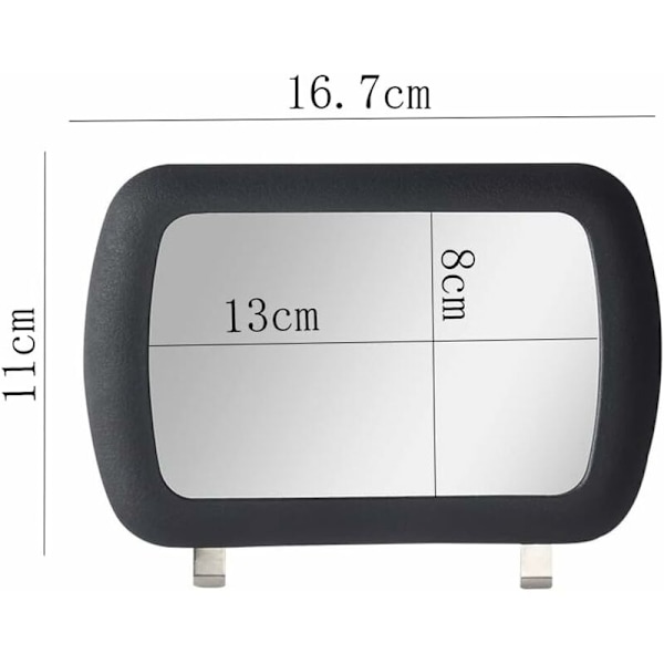 Bilsolskyddsspegel för smink, Bärbar kosmetisk spegel för bilsolskydd, Smink spegel för bilsolskydd, 13cm x 8cm HIASDFLS