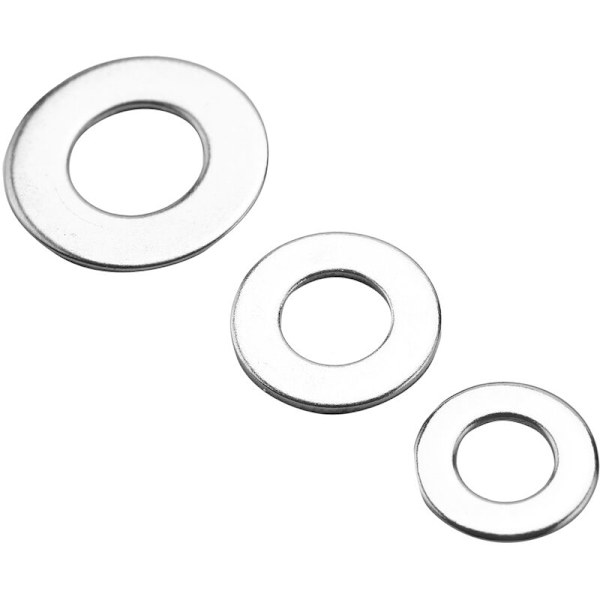 Rostfria platta brickor, 580 st, 9 storlekar - M2 M2.5 M3 M6 M8 M10 M12