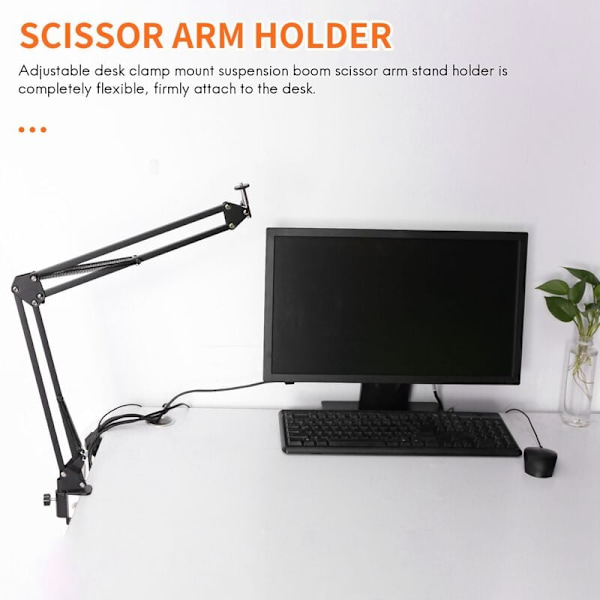 Justerbar skrivbordsklämma upphängnings saxarmfäste hållare för Logitech C922 C930E C930 C920 C615 webbkamera