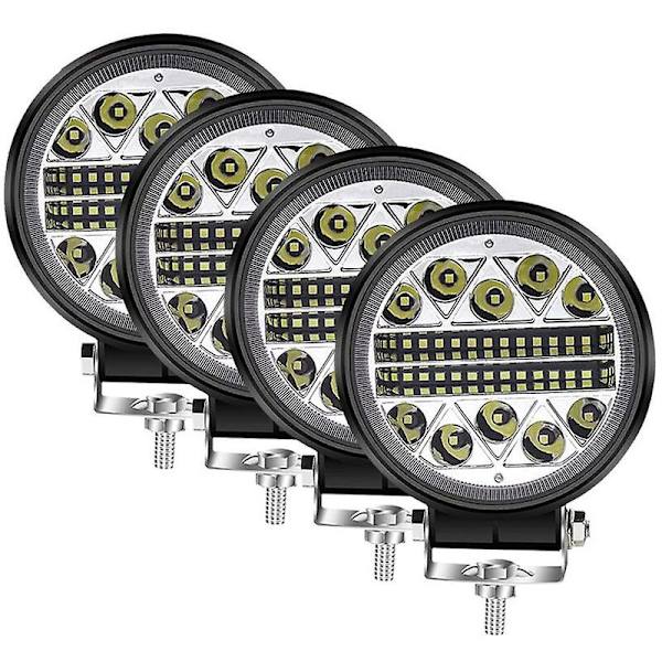 4 Tommer 102w LED Lys Pods Traktor Arbejdslys Spot Flood Kørsel Lille Lysbjælke Vandafvisende til Lastbil Udstyr Køretøj Picku 2stk Runde 102w