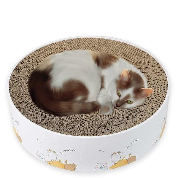 Rund kattklösbräda i kartong, klösbräda för katter, hållbar klösbräda, katt leksak, möbelskydd, G-klösbräda