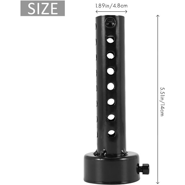 Universal eksosdemper lyddemper baffel DB 48mm svart