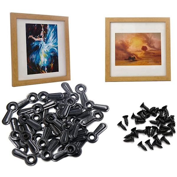 Bilde Ramme Vrid Knapp Festemidler Sett, 100 PCS Bilde Ramme Brakett Klips Bilde Ramme Maskinvare Klips