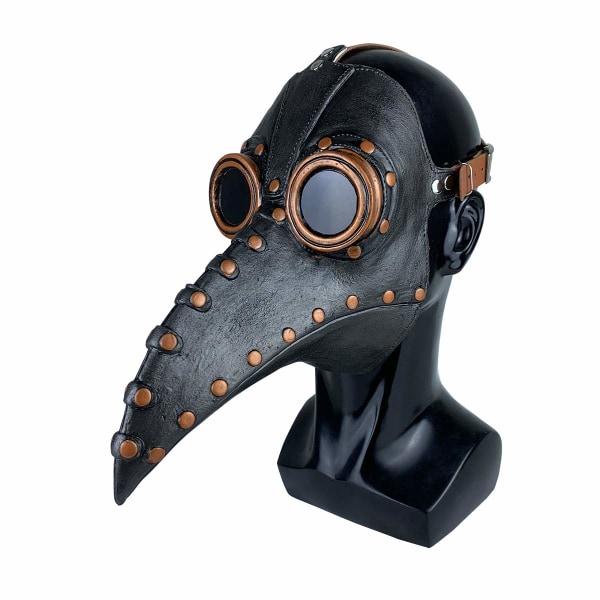 Silverpest doktor fågelmask lång näsa näbb cosplay steampunk Halloween kostym rekvisita latex material
