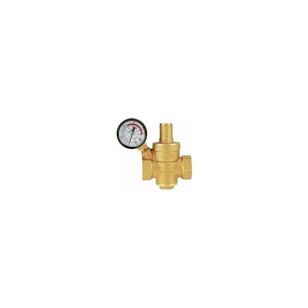 Bronsvattentrycksreducerare, DN20 Justerbar Bronsvattentrycksregulator Reducer med Mätare - RWPressure Reducer