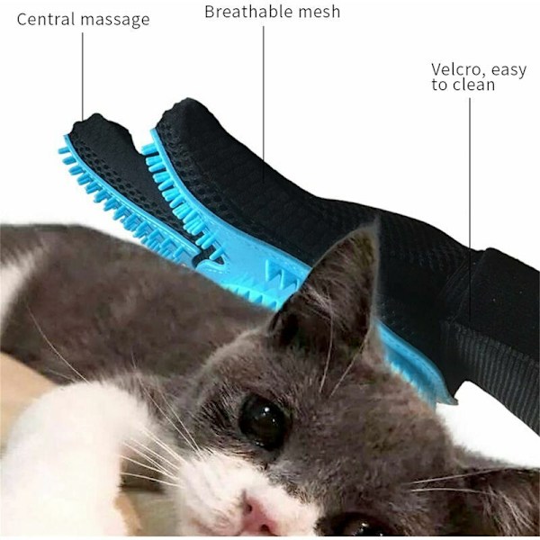 Pels Grooming Handsker, Massage Grooming Handsker Hunde Handsker Børst Kat Handske til Alle Hunde Og Katte Med Lang Og Kort Pels (1 Par)