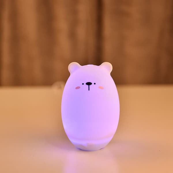 Led nattlys USB-lading ladekabel aromaterapi luftfukter mini mindre enn 10 kvadratmeter målt luftfukter (bjørneøye)