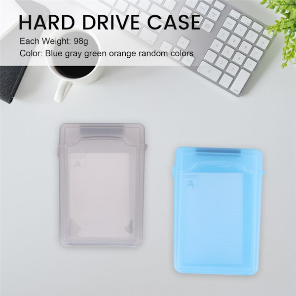 5 st 3,5\" bärbar IDE Sata HDD-hölje externt hårddiskkåpa skydd plast slumpmässiga färger