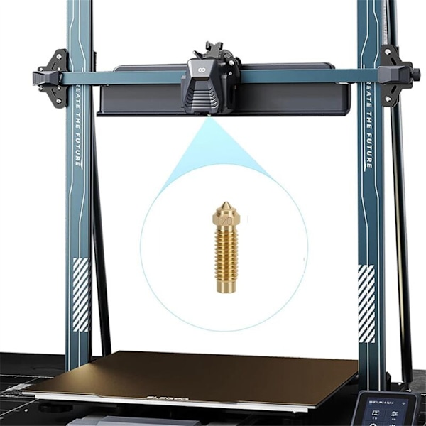 10 stk. Dyser i ulike størrelser for Neptune 4 Plus/Max 3D-skriver, 0,4/0,6/0,8/1,0 mm messing Hotend-dyser med rengjøringssett