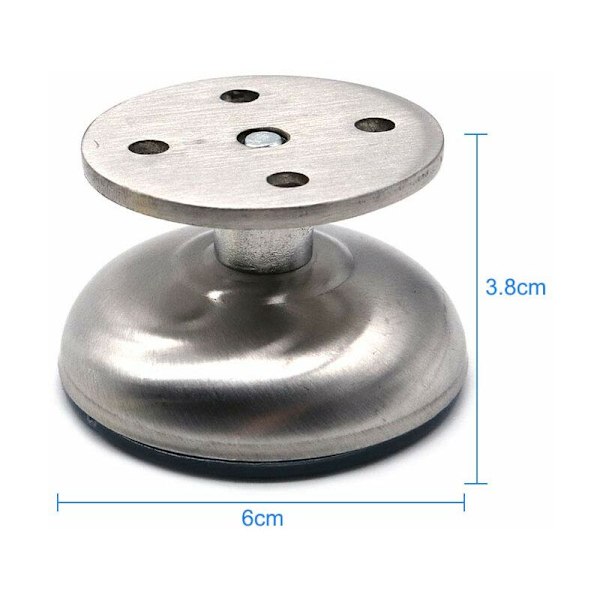 Set med 4 Justerbara Möbelben, 3,8 cm Långa, Extra Tjocka, Tillverkade av Rostfritt Stål, Soffa Möbelstödbens, Badrumsskåp Stödbens