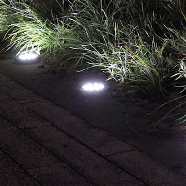Solcelle Jordlys, 8LED Solcelle Stisystem Vandafvisende Have Landskab Belysning til Gård Dæk Plæne Terrasse (4 Pakke)