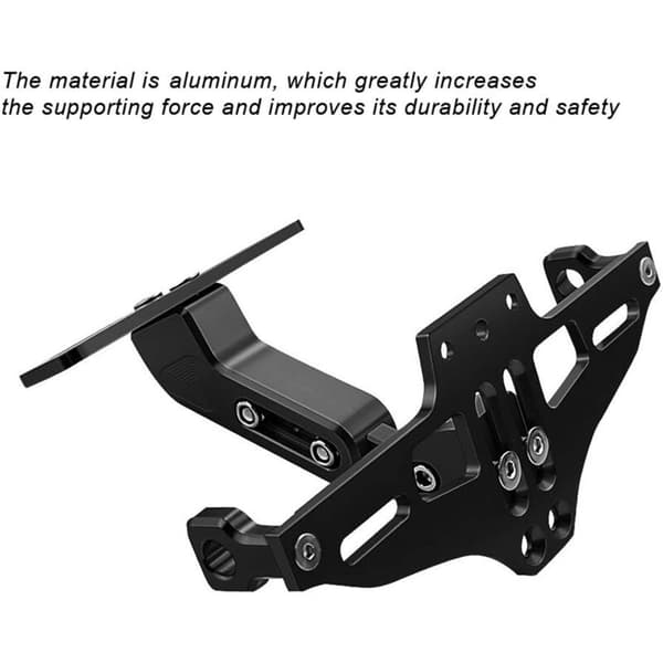 Universal Motorcykel Mud Flap Eliminator Bageste Nummerpladeholder Lys Sort