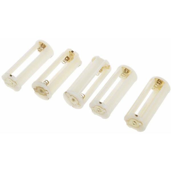 SODIAL(R) 5 stk. Rund 3x 1,5V AAA Batteriholder Etui Boks Kapacitet Hvid