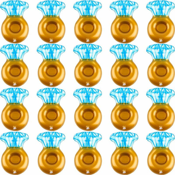 20 Pak Inflatable Diamant Badekar Kopholdere, Drikkeflydere, Flydende Kopholdere, Underlag til Sommerpool, Ungkarfest