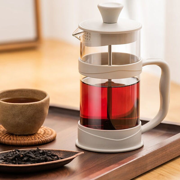 Fransk Press Kaffemaskine 12 Oz, Hvid Kaffe Presser Te Kaffemaskiner med Borosilikatglas Kold Bryg og Varm Bryg Kaffe