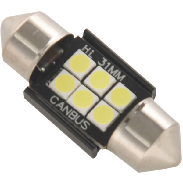 6X Canbus LED-pærer 3020 Chipset Lumens 400 Ekstreme for Interiør Bil Lys Dome Skiltlys Festoon 31mm DE3175 6428 Hvit