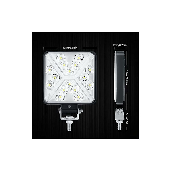 Par 4” Traktor LED Arbejdslys 300W 12000LM 6000K 4x4 LED Forlygte IP67 Motorcykel LED Ekstra Lys Kvadratisk 8D Linse Ekstremt Høj Lysstyrke