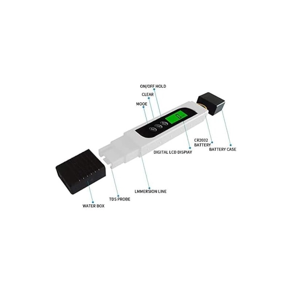 Væskeanalyse Instrumenter Vannkvalitet Deteksjon Vannkvalitetstester, 3-i-1 TDS-måler EC-måler og Temperaturtestpenn med Bakgrunnsbelyst LCD-di