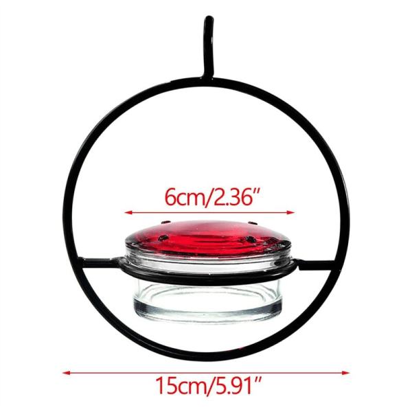 Kaunis pyöreä linnunruokinta-automaatti, ulkona roikkuva kolibrinruokinta-automaatti, muurahais- ja mehiläisenkestävä (2 kpl)