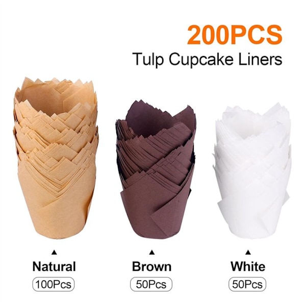 200 stk. tulipan cupcake liners opgradering pergament papir muffin liners til bagning cupcakes til bryllup fødselsdagsfest