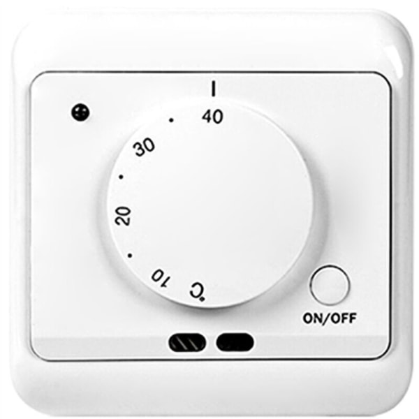 Icke-programmerbar mekanisk manuell termostat 230V rumstemperaturregulator golvvärme termostater med frostskyddsfunktion 5-40°C, vit