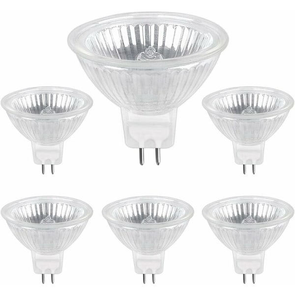 Halogenlampa GU5.3 50W 12V, 800lm Varmvitt 2700K Dimbar, MR16 Halogen Spotljuslampa, 6-pack