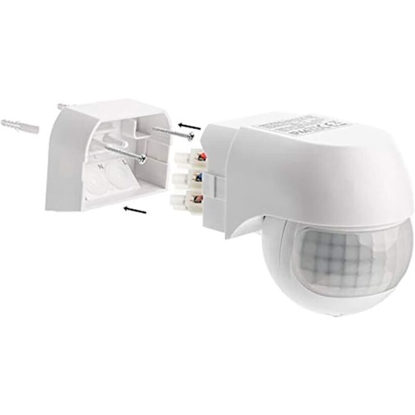 Infraröd Rörelsesensorbrytare, Utomhusmontering, 30m Max Räckvidd, 180° Svängbar