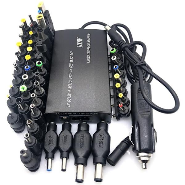 Universell nätadapter 12V-24V justerbar billaddare USB hemmaladdare 12V strömförsörjning 100W 5A bärbar dator med DC-kontakt 38st
