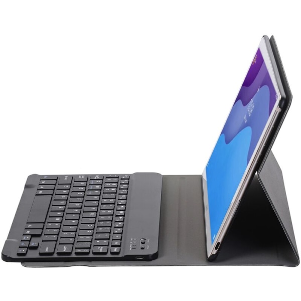 Tabletfodral + for M10 plus 10,3 tommers lærveske Flip Tablet Stand med Bluetooth (svart)