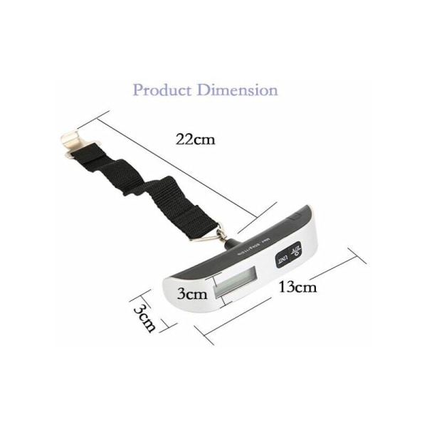 Elektronisk bagasjevekt, 50 kg koffertvekt, elektronisk personlig vekt av høy kvalitet