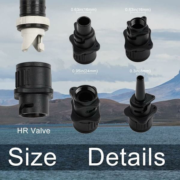 Adapter til oppumpning af oppustelig båd/SUP og Kite/Boston - til konventionel luftpumpe - luftventiladapter