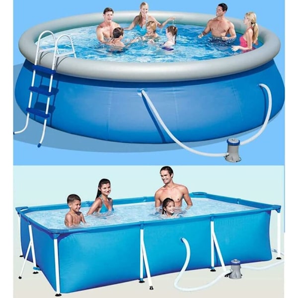 Swimmingpool Slange, 2 stk 32mm Overjordisk Pool Slange, 150cm/59in Poolpumpe Slange til Intex 330 GPH, 530 GPH og 1000 GPH