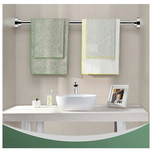 Bruseforhængsstang, uden boring Teleskopisk Tøjstang, Gardinstang til Soveværelse, Badeværelse, Brusebad, Tøjtørrestativ, 50CM - RWShower Curtain Rod