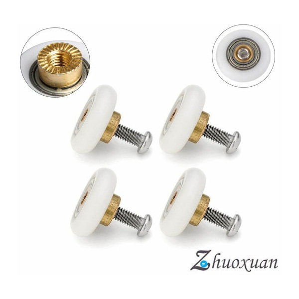 4-pack ersättningsrullar för duschdörrar, 19 mm, med M4-skruvar, diameter: 19 mm