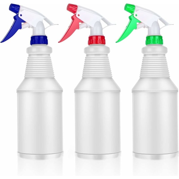 Sprayflasker Tomme Sprayer 3 Stykker 600ML Genopfyldelige Plastik Sprayflaske med Spray og Jet Tilstande til Rengøring Køkken Have Vanding Planter