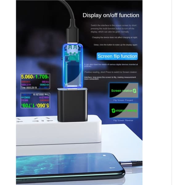 U96P 13 i 1 USB DC Tester Digital Voltmeter Spænding Volt Amperemeter Detektor Oplader Indikator Måler, Sort